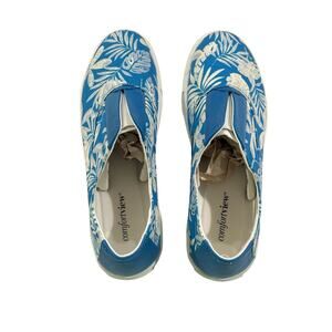 Comfortview Athletic Maisy Tonal Floral Blue Tropical Sneaker Size 12M NEW